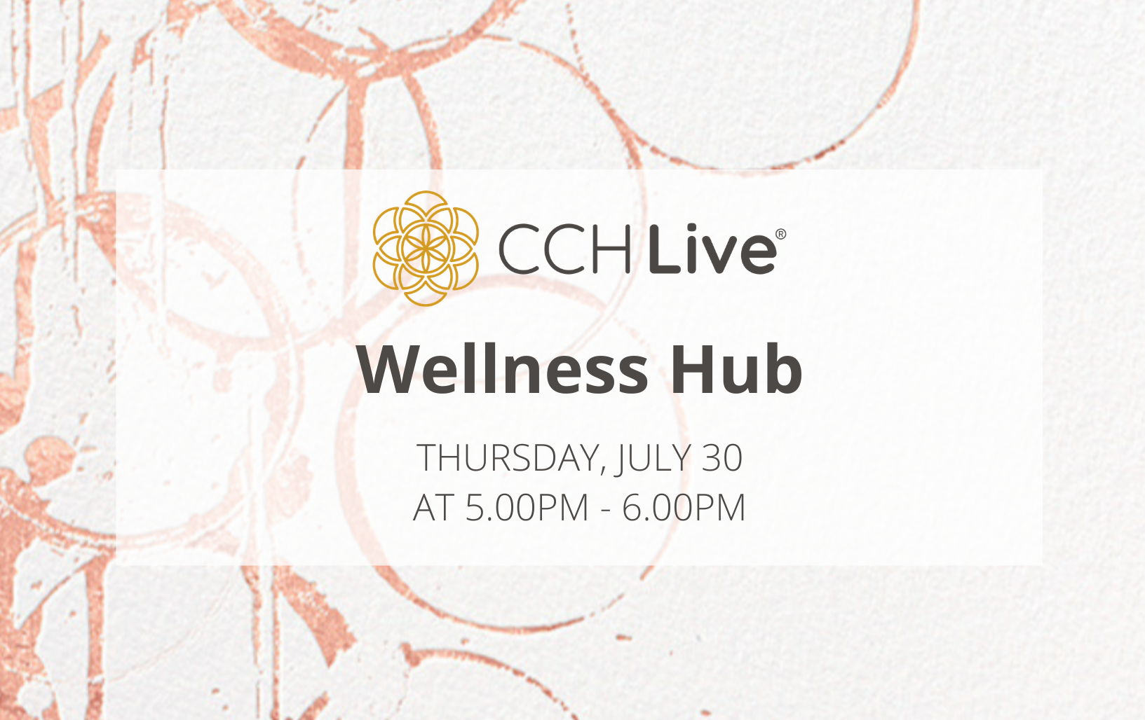 Wellness Hub Invite 30 July 20